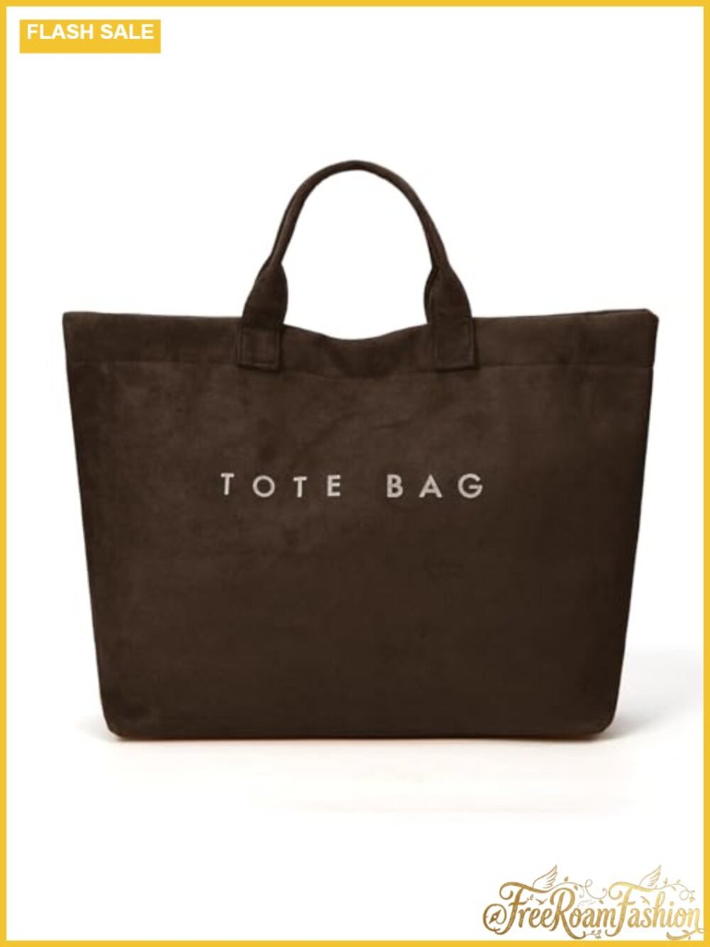 Suede Tote Bag Large Soft Hobo Handbag for Work Travel Letter Print